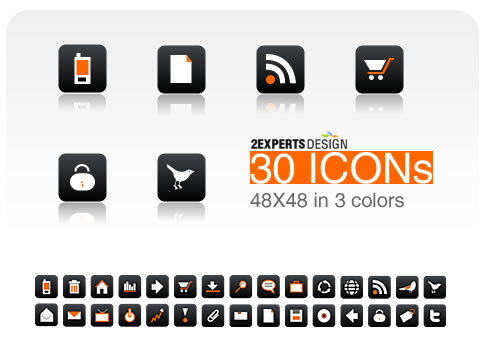 Free Icons Round-Up - Free Icons : 2experts Icons Set, 100% Free 30 Icons Set