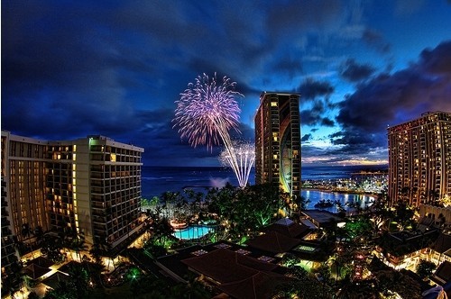 Fireworks Photos - Waikiki Fireworks