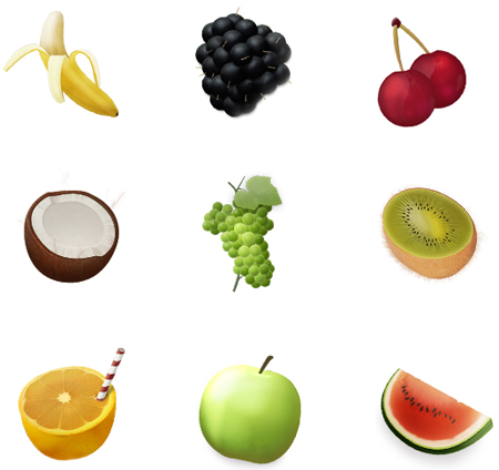 Free Icon Sets - Fruits Illustrated