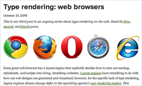Type rendering: web browsers 
