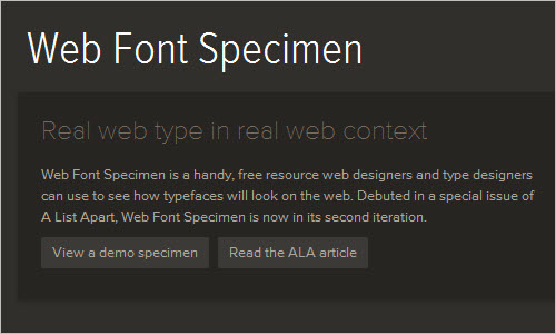 Web Font Specimen