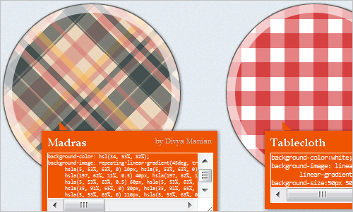 Checkerboard, striped & other background patterns with CSS3 gradients
