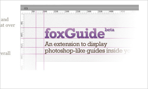 foxGuide - Photoshop Guides Inside FireFox - A Firefox Extension For Web Designers and Developers