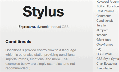 Stylus: An Expressive CSS Markup Language for Node.js