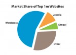 Market share of top 1 million websites