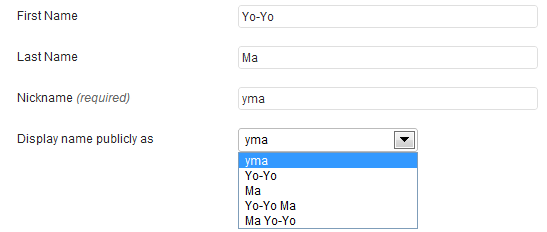 Name formatting in WordPress