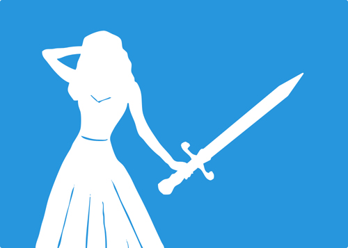 The princess holding a sword